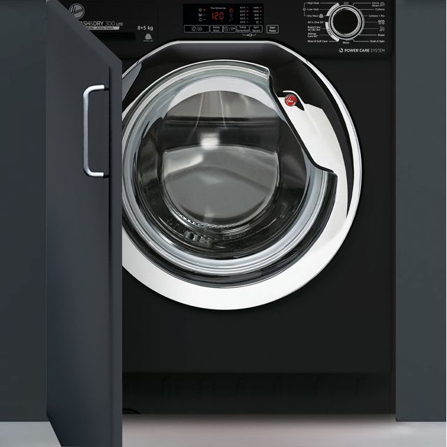 Hoover H-WASH&DRY 300 LITE HBDS485D1ACBE Integrated 8Kg / 5Kg Washer Dryer with 1400 rpm - Black - E Rated