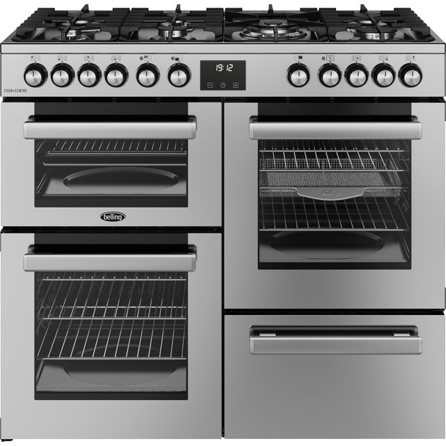 Belling Cookcentre 100DF 100cm Dual Fuel Range Cooker - Stainless Steel - A/A Rated