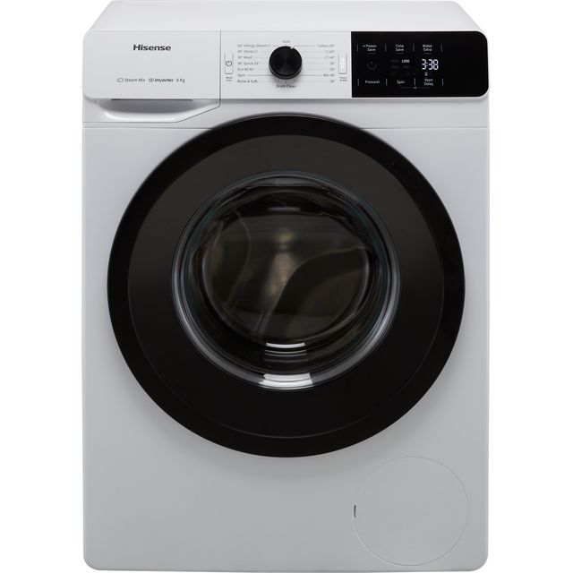 Hisense WFGE80142VM 8Kg Washing Machine with 1400 rpm - White - B Rated