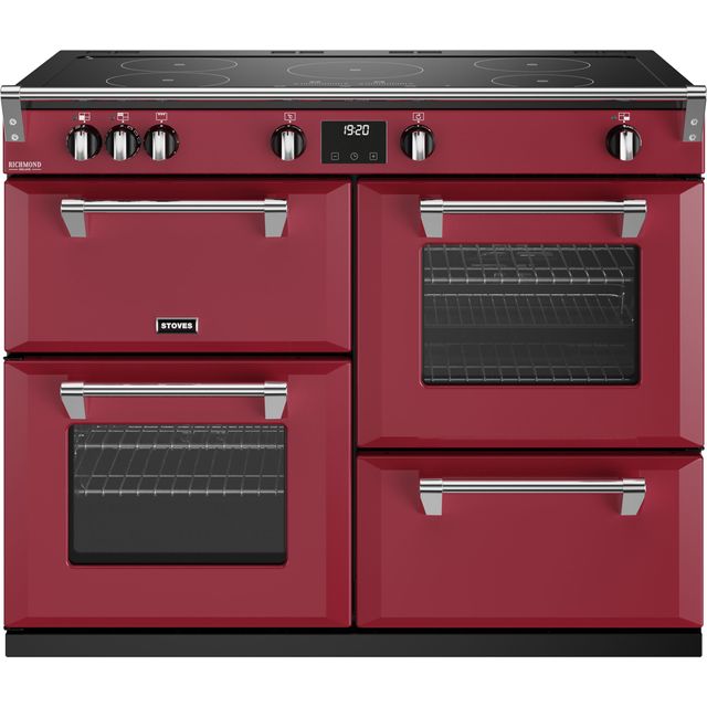 Stoves Richmond Deluxe ST DX RICH D1100Ei TCH CRE 110cm Electric Range Cooker with Induction Hob - Chilli Red - A Rated