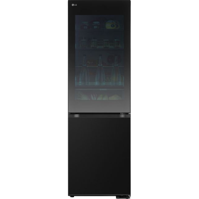 LG InstaView ThinQ GBG5160CEV Wifi Connected 186cm High 60/40 No Frost Fridge Freezer - Black Steel - C Rated