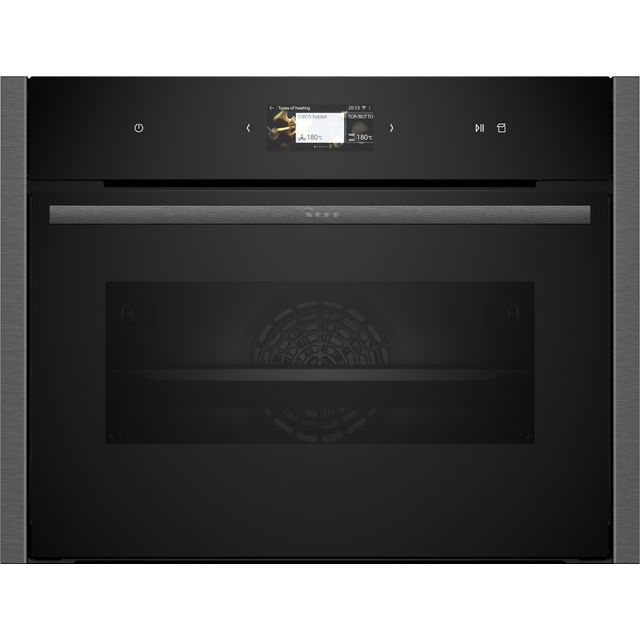 NEFF N90 C24FS31G0B Wifi Connected Built In Compact Electric Single Oven - Graphite - A+ Rated