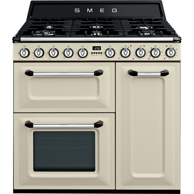 Smeg Victoria TR93P 90cm Dual Fuel Range Cooker - Cream - A/B Rated