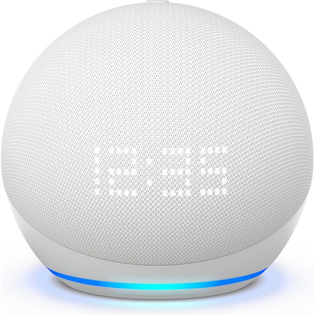 Amazon Echo Dot (5th Gen) Smart Speaker with Clock with Alexa - Glacier White 