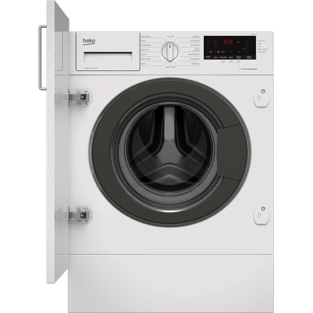Beko RecycledTub® WTIK86151F Built In 8Kg Washing Machine - White - WTIK86151F_WH - 1