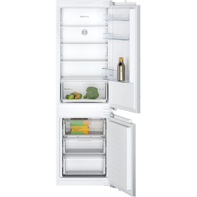 Bosch Serie 2 KIN86NFF0G Integrated 60/40 Frost Free Fridge Freezer with Fixed Door Fixing Kit - White - F Rated - KIN86NFF0G_WH - 1