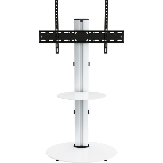 AVF Eno Oval Pedestal FSL600ENSW 2 Shelf TV Stand - White / Silver