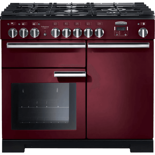 Rangemaster PDL100DFFCY/C Professional Deluxe 100cm Dual Fuel Range Cooker - Cranberry - PDL100DFFCY/C_CY - 1