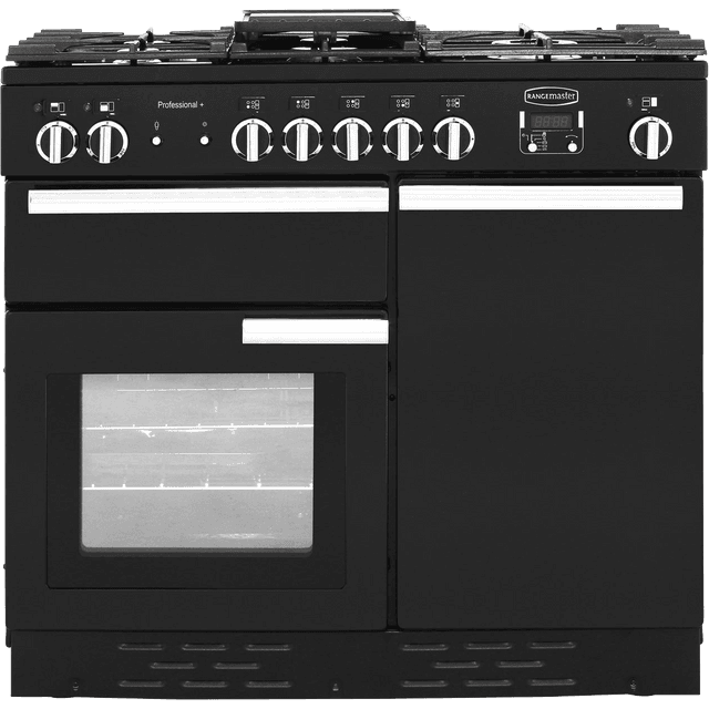 Rangemaster PROP100DFFGB/C Professional Plus 100cm Dual Fuel Range Cooker - Black - PROP100DFFGB/C_BK - 1