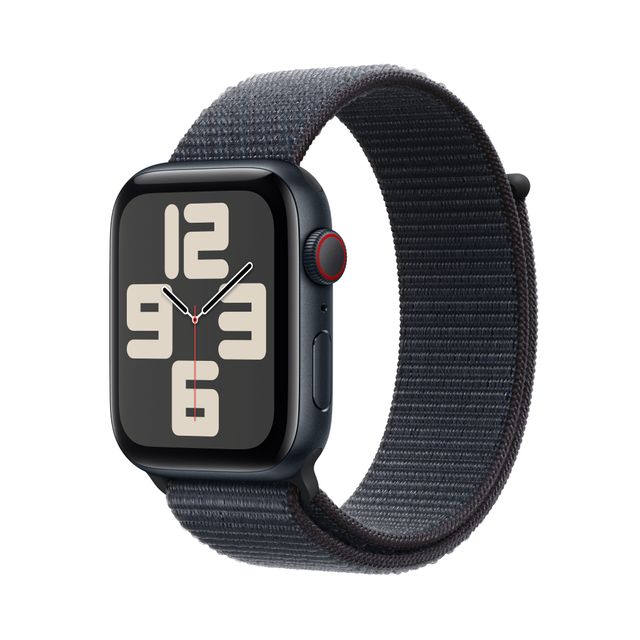 Apple Watch SE (2nd Gen), 44mm, Midnight Aluminium Case, GPS + Cellular [2024] - Ink Sport Loop