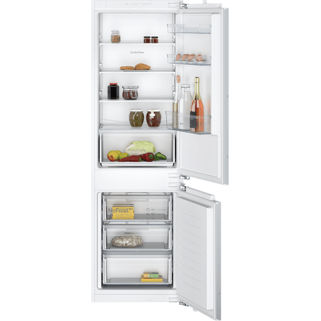 NEFF N30 Fixed Door KI7861FE0G Integrated 60/40 Frost Free Fridge Freezer with Fixed Door Fixing Kit - White - E Rated - KI7861FE0G_WH - 1