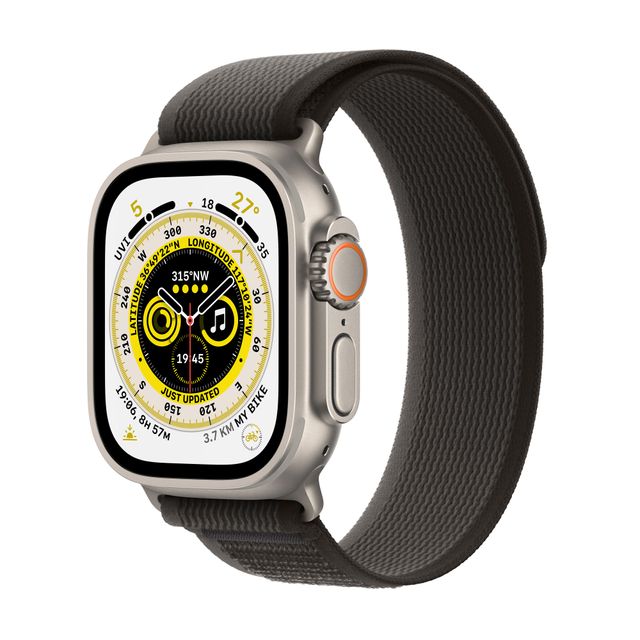 Apple Watch Ultra, 49mm, Titanium Case, GPS + Cellular [2022] - Black/Gray Trail Loop - M/L