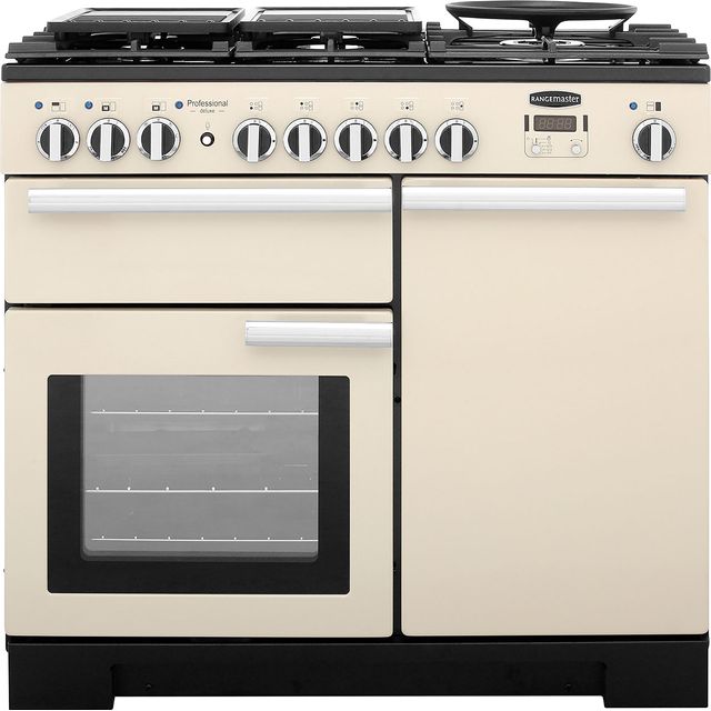 Rangemaster PDL100DFFCR/C Professional Deluxe 100cm Dual Fuel Range Cooker - Cream - PDL100DFFCR/C_CR - 1