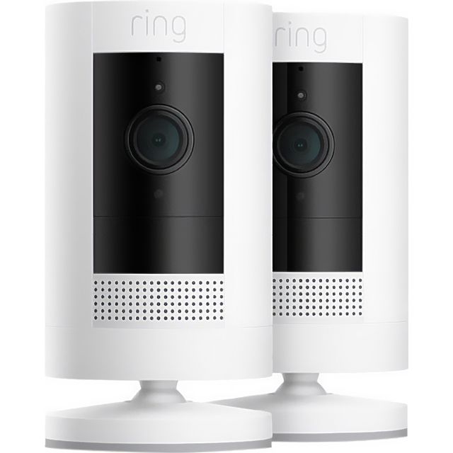 Ring Stick Up Cam Battery (Twin Pack) Smart Home Security Camera - White