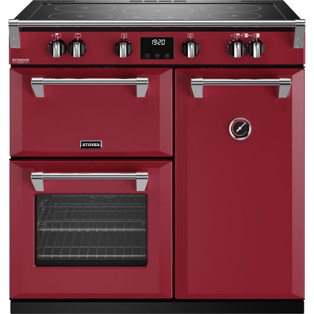 Stoves Richmond Deluxe ST DX RICH D900Ei TCH CRE 90cm Electric Range Cooker with Induction Hob - Chilli Red - A/A Rated