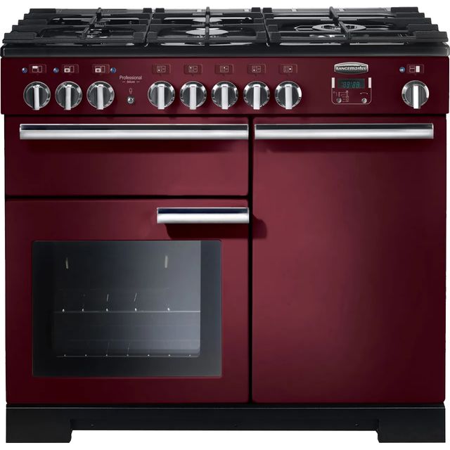 Rangemaster PDL100DFFCY/C Professional Deluxe 100cm Dual Fuel Range Cooker - Cranberry - PDL100DFFCY/C_CY - 1