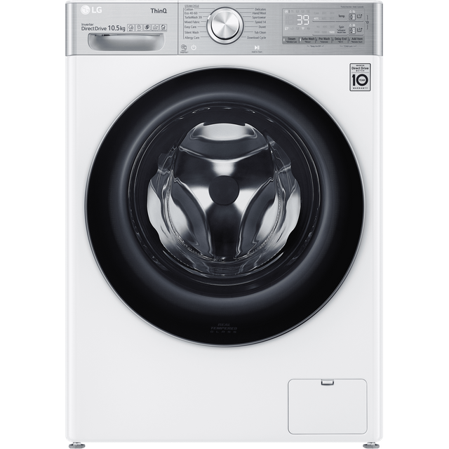 LG V11 F6V1110WTSA 10.5Kg Washing Machine with 1600 rpm - White - A Rated
