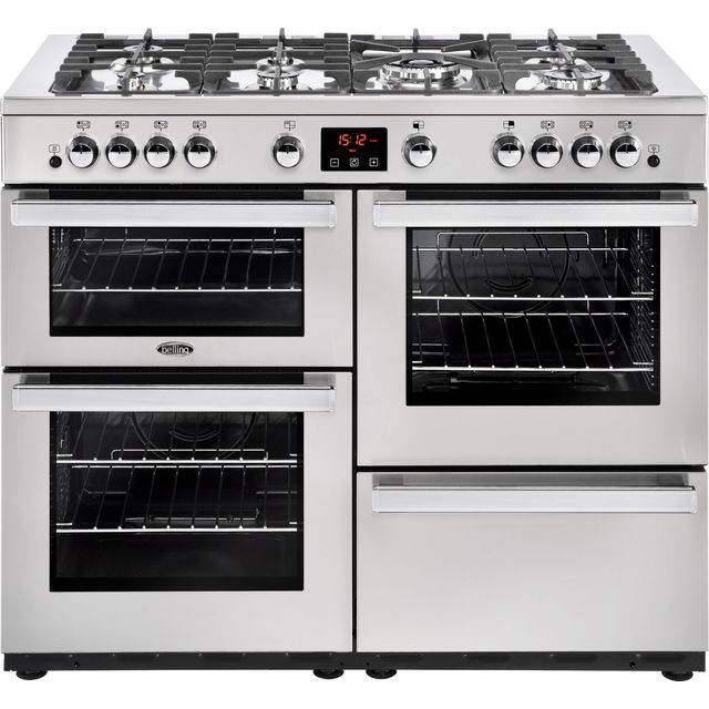 Belling CookcentreX110GProf 110cm Gas Range Cooker - Stainless Steel - A/A Rated