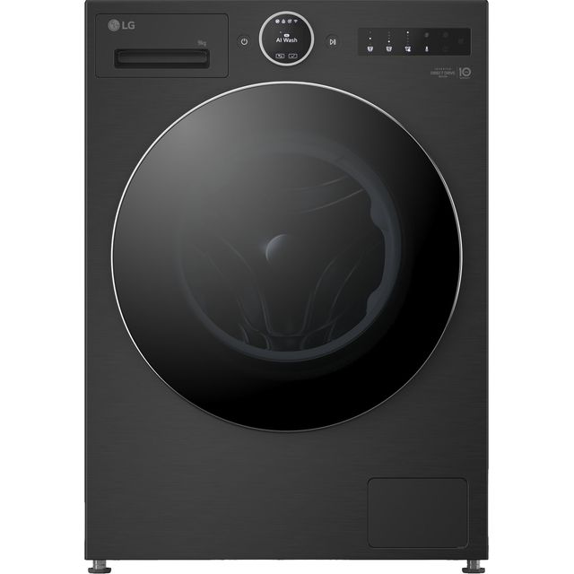 LG VX90 Series AI Direct Drive F4X9009TBC 9kg WiFi Connected Washing Machine with 1400 rpm - Matte Black - A Rated