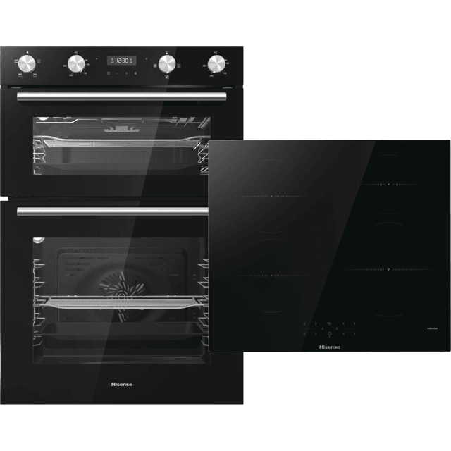 Hisense BI6095HIGUK Built In Electric Double Oven and Induction Hob Pack - Black - A/A Rated