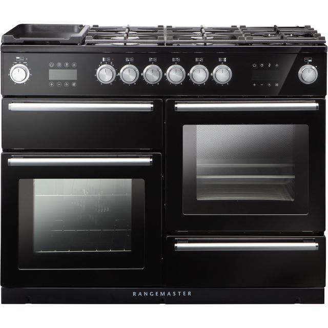 Rangemaster NEX110SODFFBL/C Nexus Steam 110cm Dual Fuel Range Cooker - Black - NEX110SODFFBL/C_BK - 1