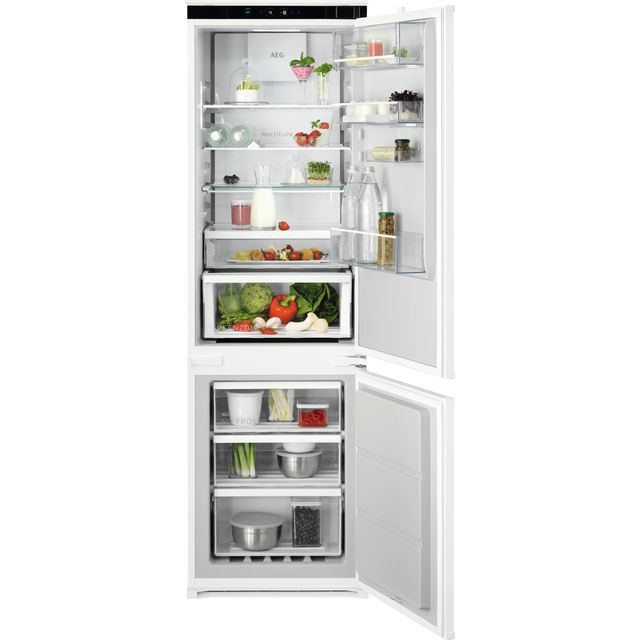 AEG 7000 Series TSC7M181DS 177cm High 70/30 Integrated Frost Free Fridge Freezer with Sliding Door Fixing Kit - White - D Rated