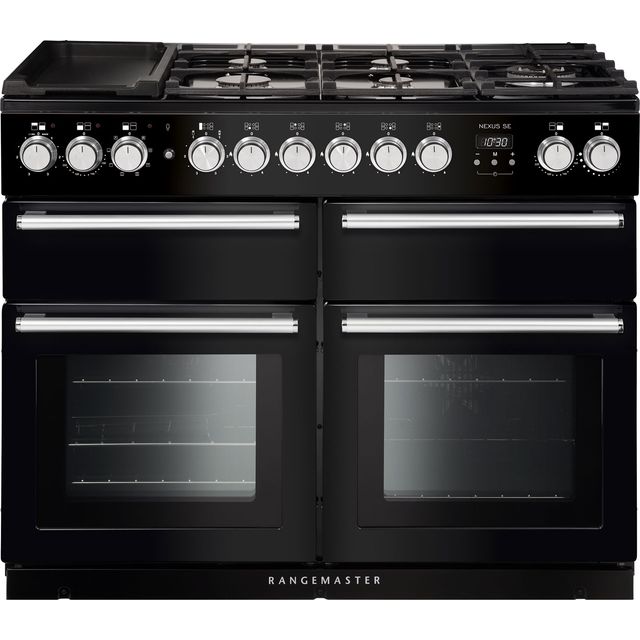 Rangemaster NEXSE110DFFBL/C Nexus SE 110cm Dual Fuel Range Cooker - Black / Chrome - NEXSE110DFFBL/C_BK - 1