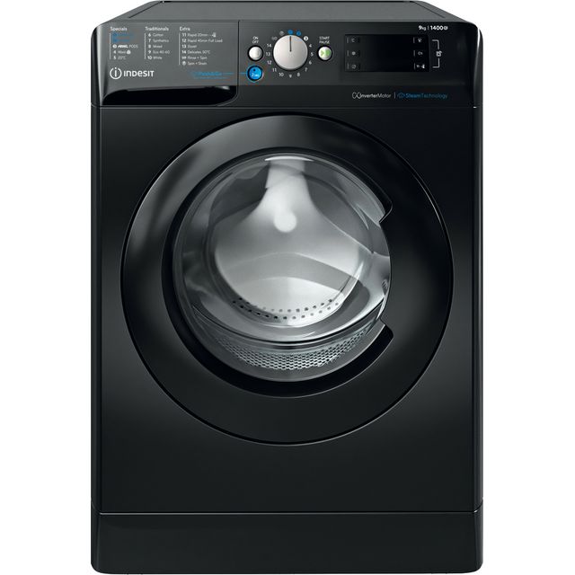 Indesit Push&Go BWE 91496X KV UK 9Kg Washing Machine - Black - BWE 91496X KV UK_BK - 1