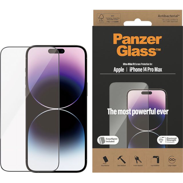 PanzerGlass Screen Protector for iPhone 14 Pro Max - Ultra-Wide Fit