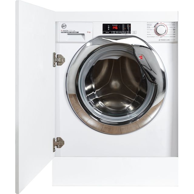 Hoover H-WASH 300 LITE HBWS49D1ACE Integrated 9kg Washing Machine with 1400 rpm - White / Chrome - C Rated