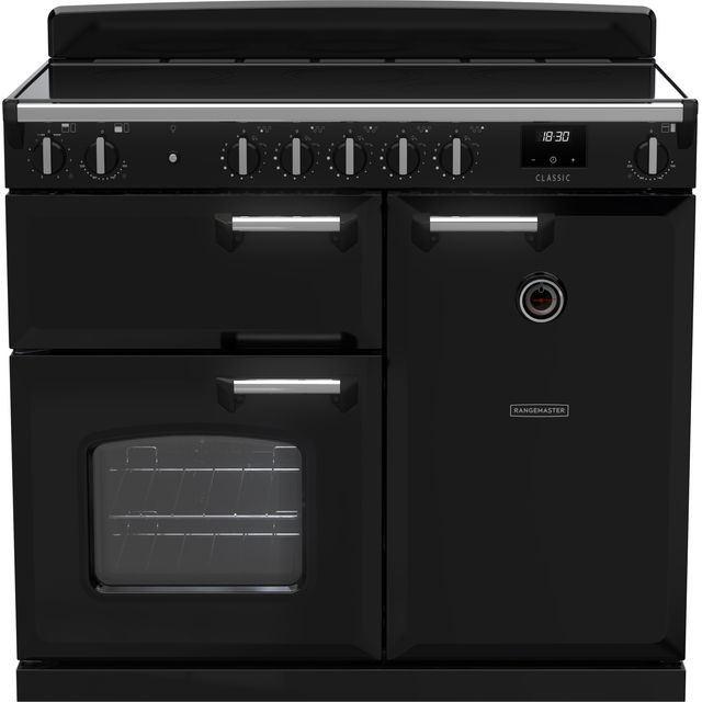 Rangemaster Classic Free Standing Range Cooker in Black / Chrome