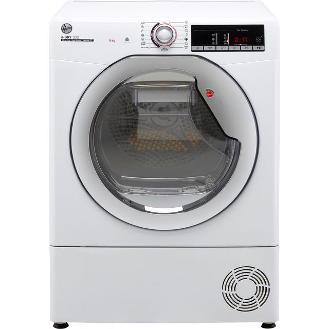 Hoover H-DRY 300 HLEH9A2TCE 9Kg Heat Pump Tumble Dryer - White / Chrome - A++ Rated