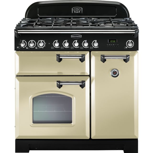 Rangemaster CDL90DFFCR/C Classic Deluxe 90cm Dual Fuel Range Cooker - Cream / Chrome - CDL90DFFCR/C_CR - 1