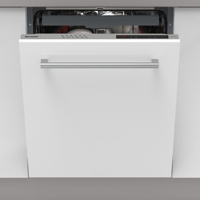 Sharp QW-NI1EI45EX-EN Fully Integrated Standard Dishwasher - Silver - QW-NI1EI45EX-EN_SI - 1