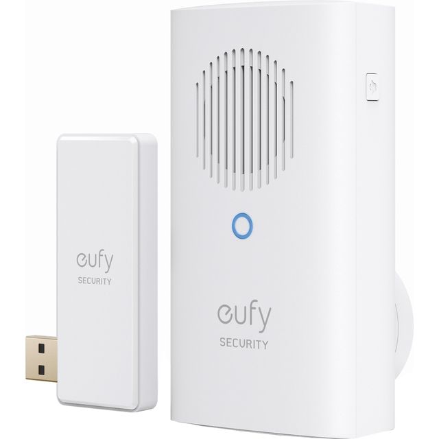 Eufy Video Doorbell 2K (Battery-Powered) Eufy Doorbell Chime for Homebase 2 Addon - White 