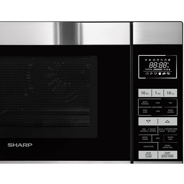 Sharp I series R861KM 25 Litre Combination Microwave Oven - Silver / Black - R861KM_SIBK - 4