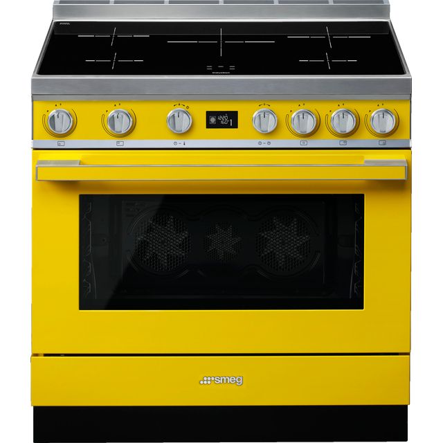 Smeg Portofino CPF9iPYW 90cm Electric Range Cooker with Induction Hob - Yellow - A+ Rated