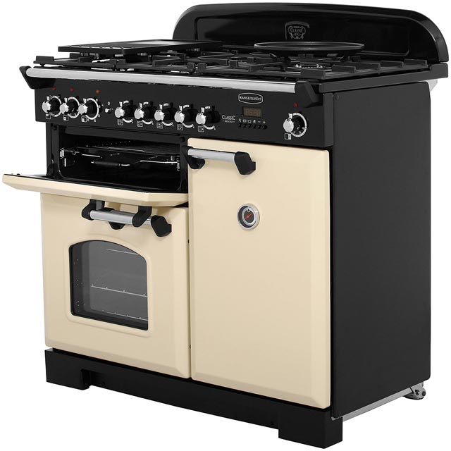 Rangemaster CDL100DFFRP/B Classic Deluxe 100cm Dual Fuel Range Cooker - Royal Pearl / Brass - CDL100DFFRP/B_RPB - 3