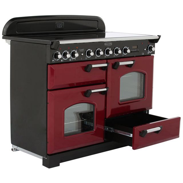 Rangemaster CDL110EICY/C Classic Deluxe 110cm Electric Range Cooker - Cranberry / Chrome - CDL110EICY/C_CB - 5