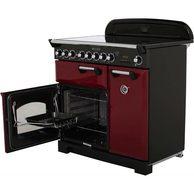 Rangemaster CDL90ECCY/B Classic Deluxe 90cm Electric Range Cooker - Cranberry / Brass - CDL90ECCY/B_CY - 3