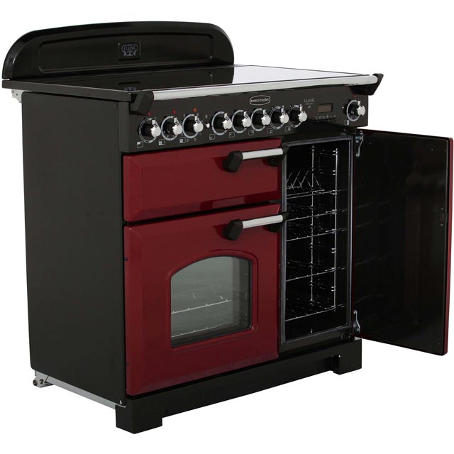 Rangemaster CDL90ECCY/B Classic Deluxe 90cm Electric Range Cooker - Cranberry / Brass - CDL90ECCY/B_CY - 4