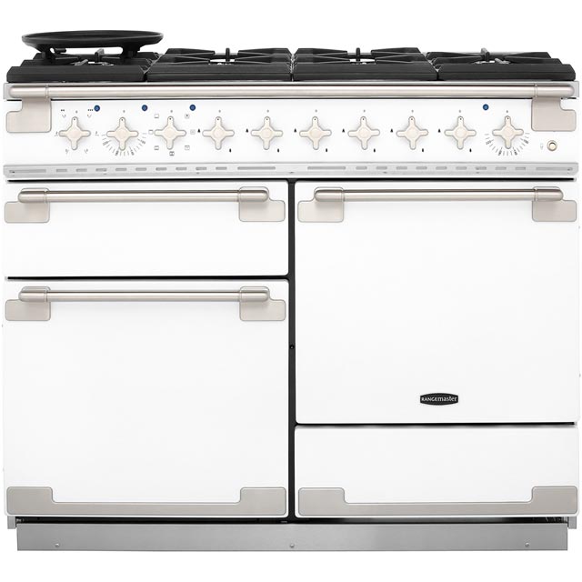 Rangemaster ELS110DFFWH Elise 110cm Dual Fuel Range Cooker - White - ELS110DFFWH_IC - 1