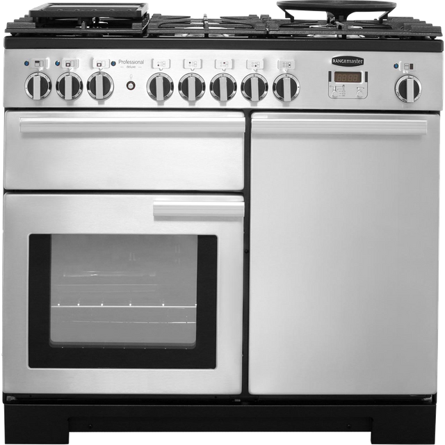 Rangemaster PDL100DFFSS/C Professional Deluxe 100cm Dual Fuel Range Cooker - Stainless Steel - PDL100DFFSS/C_SS - 1