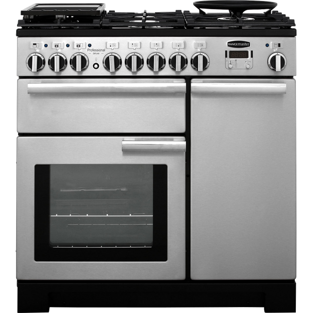 Rangemaster PDL90DFFSS/C Professional Deluxe 90cm Dual Fuel Range Cooker - Stainless Steel - PDL90DFFSS/C_SS - 1