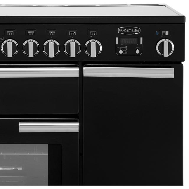 Rangemaster PDL90EICY/C Professional Deluxe 90cm Electric Range Cooker - Cranberry / Chrome - PDL90EICY/C_CY - 3
