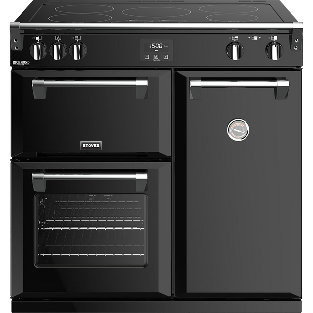 Stoves 90cm Electric Range Cooker with Induction Hob - Black - A/A/A Rated