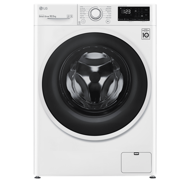LG FAV310WNE 10.5Kg Washing Machine with 1400 rpm - White - B Rated