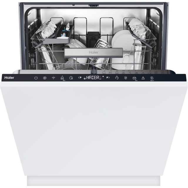 Haier XI 4C4S0SB-80 Wifi Connected Integrated Standard Dishwasher - Black Control Panel with Sliding Door Fixing Kit - C Rated