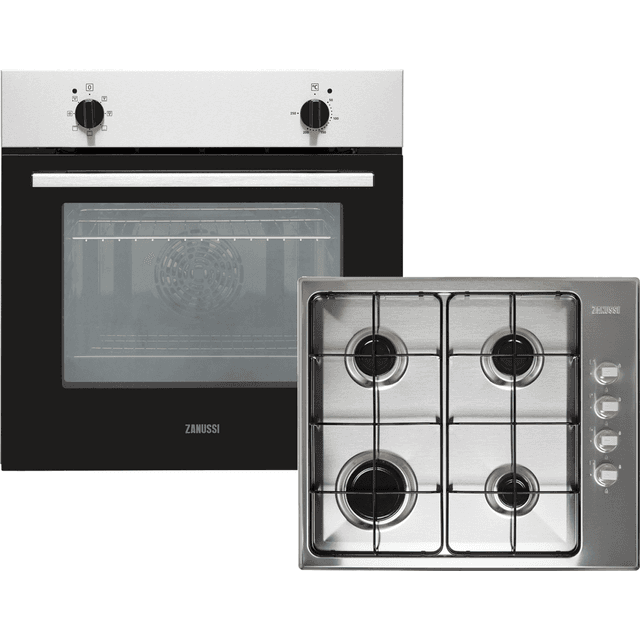 Zanussi ZPG2000BXA Built In Electric Single Oven and Gas Hob Pack - Stainless Steel - A Rated