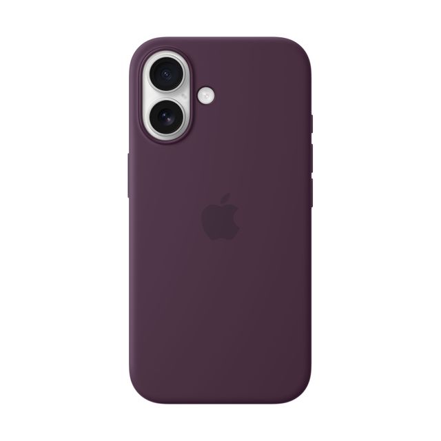 Apple iPhone 16 Silicone Case with MagSafe for iPhone 16 - Plum